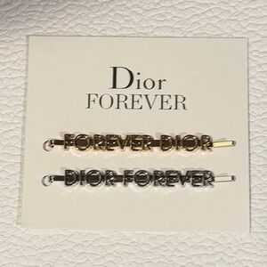 Dior Forever Hair Clips in Silver and Gold New in Package